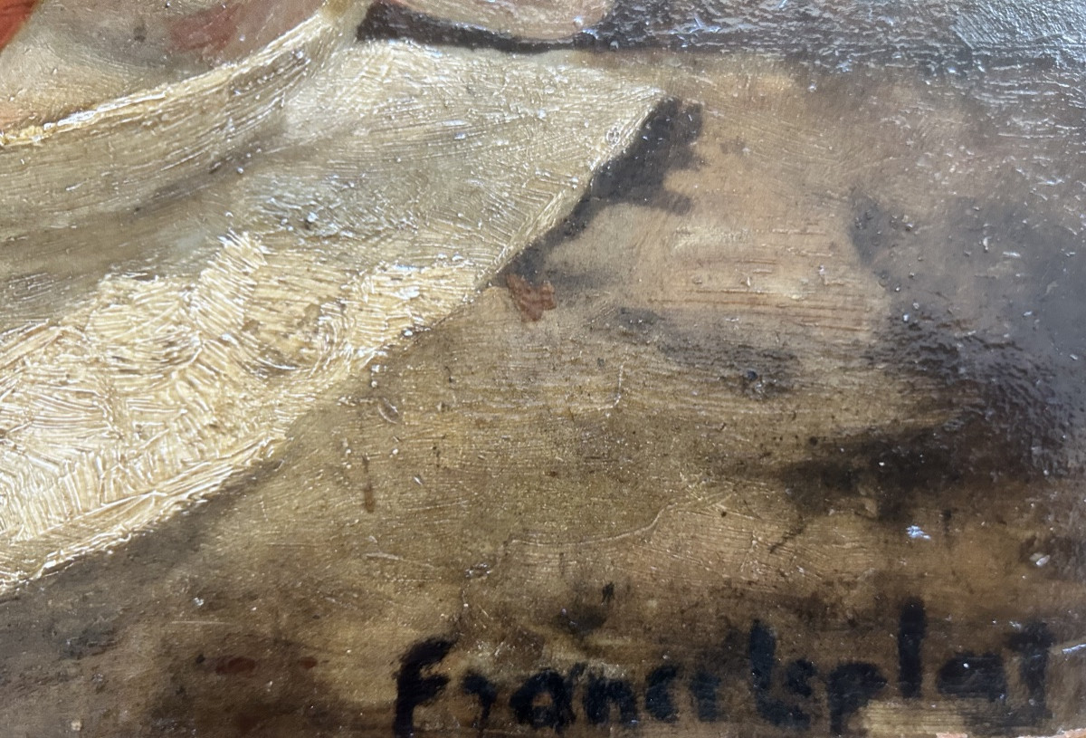 France Leplat (1895-1953) Nature morte au pomme, Huile sur carton -photo-3