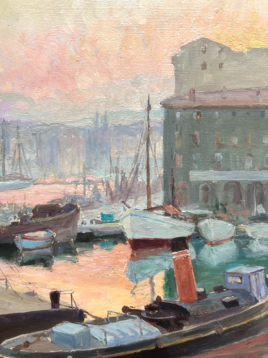 Lucien Jonas (1880-1947) The Port Of Marseille 1930-photo-2