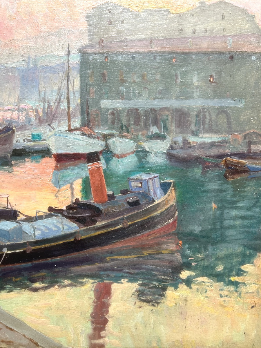 Lucien Jonas (1880-1947) The Port Of Marseille 1930-photo-3