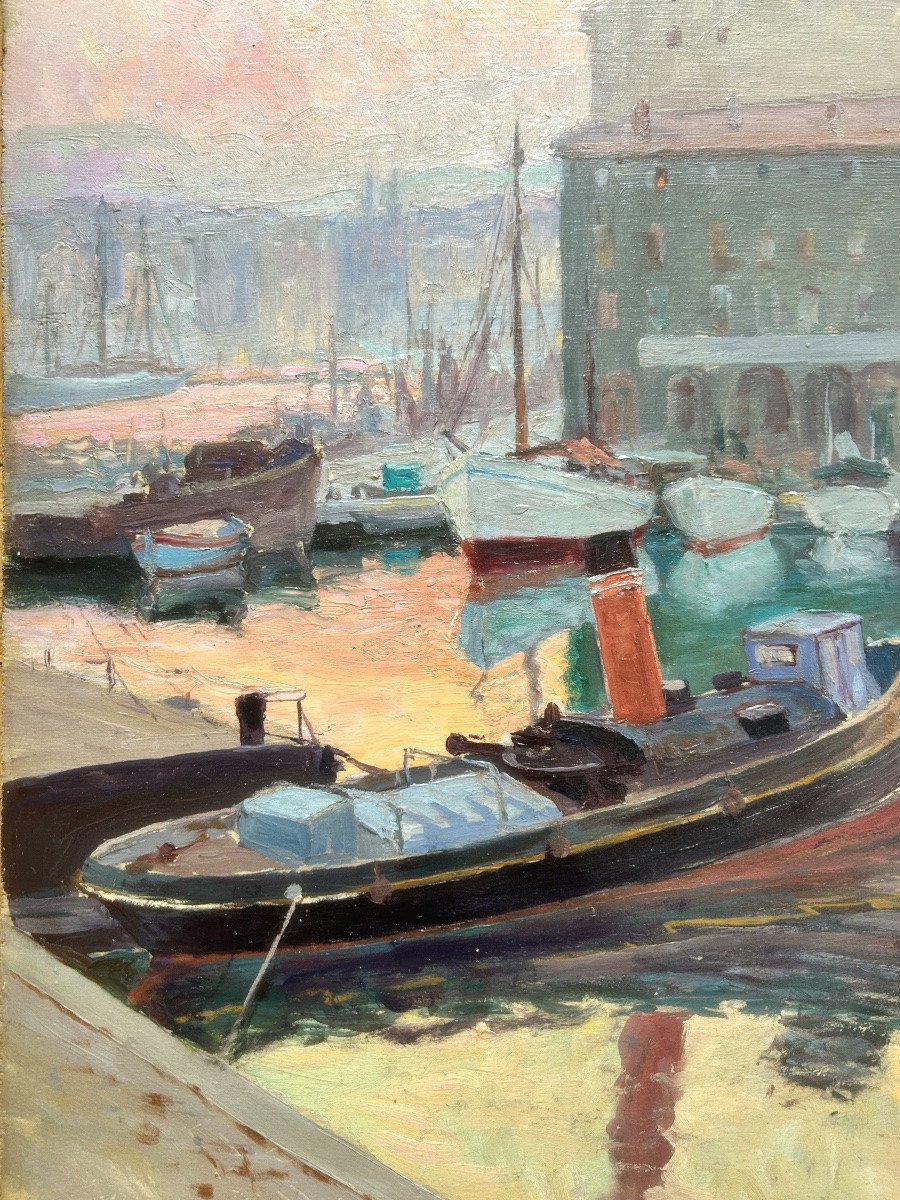 Lucien Jonas (1880-1947) The Port Of Marseille 1930-photo-4