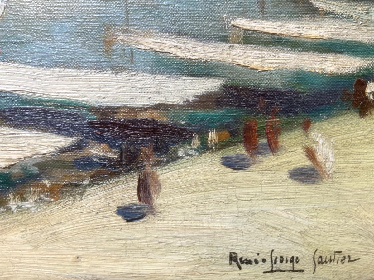 René Georges Gautier (1887-1969) The Port Of Marseille, Hst, Early XX Century-photo-3