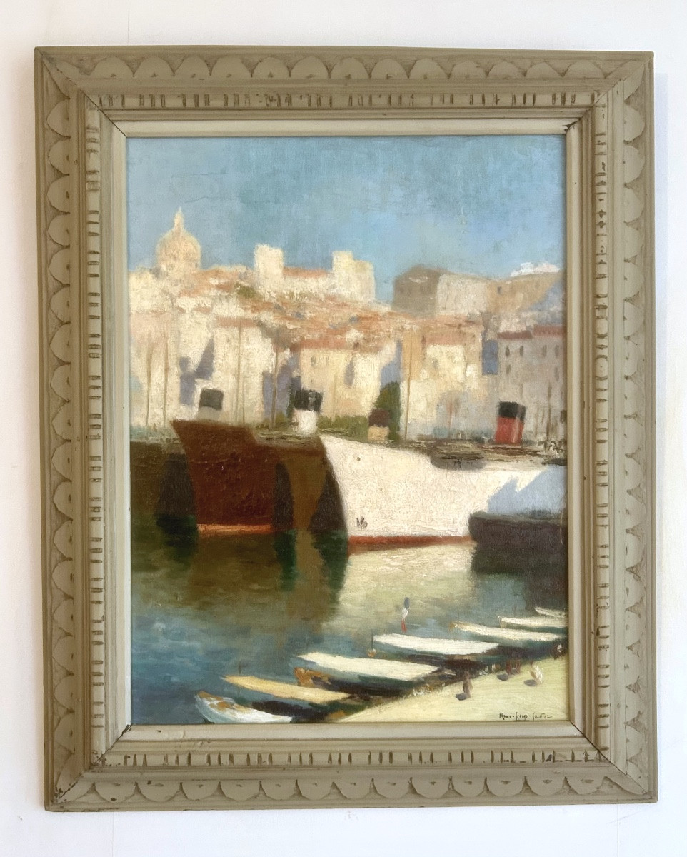 René Georges Gautier (1887-1969) The Port Of Marseille, Hst, Early XX Century-photo-5