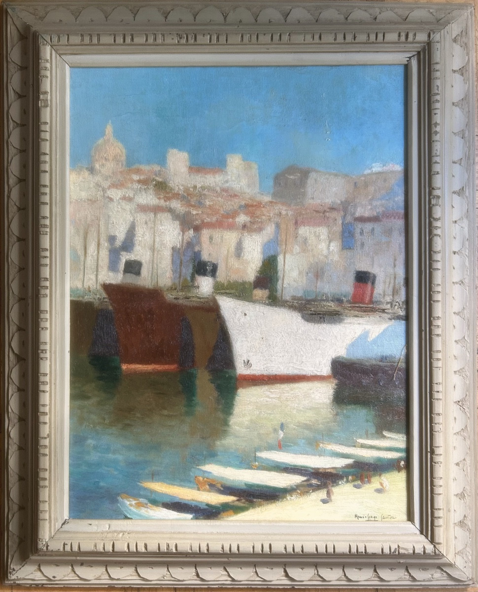 René Georges Gautier (1887-1969) The Port Of Marseille, Hst, Early XX Century