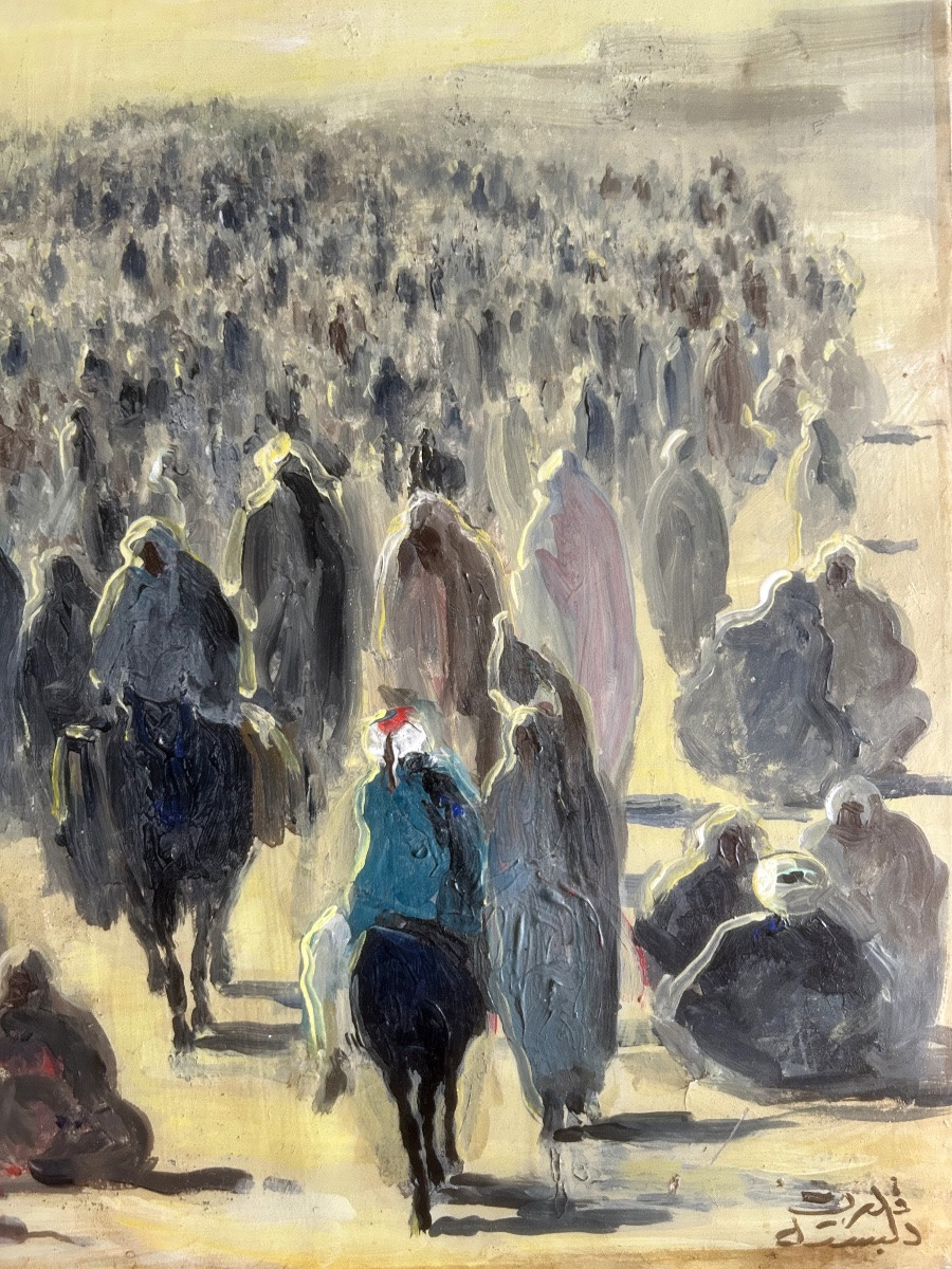 Orientalist Painting, Early 20th Century, Hst, Signature To Be Deciphered-photo-3
