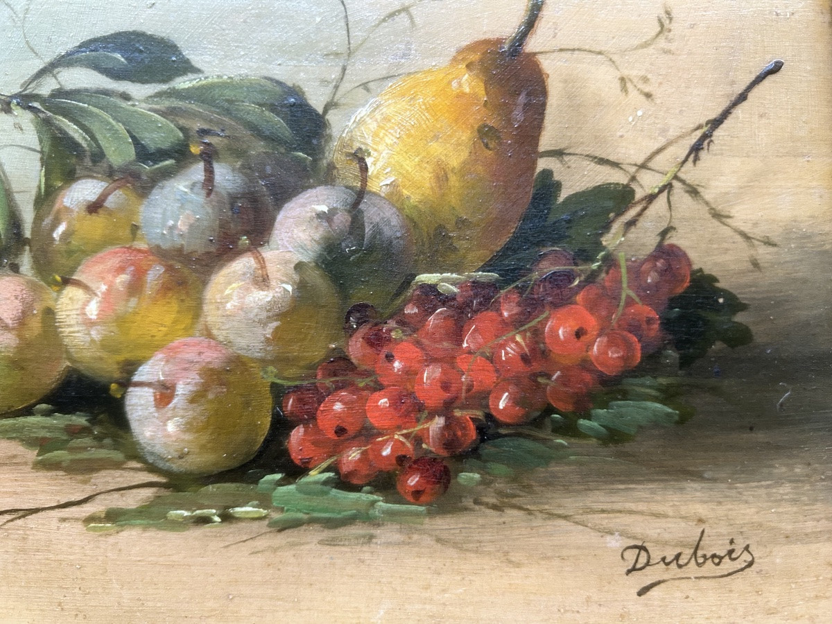 Nature morte, Art Nouveau, huile sur bois signée Dubois  II-photo-4