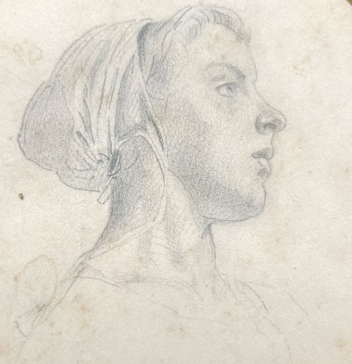Drawing Of A Young Woman Late 19th Century-photo-2