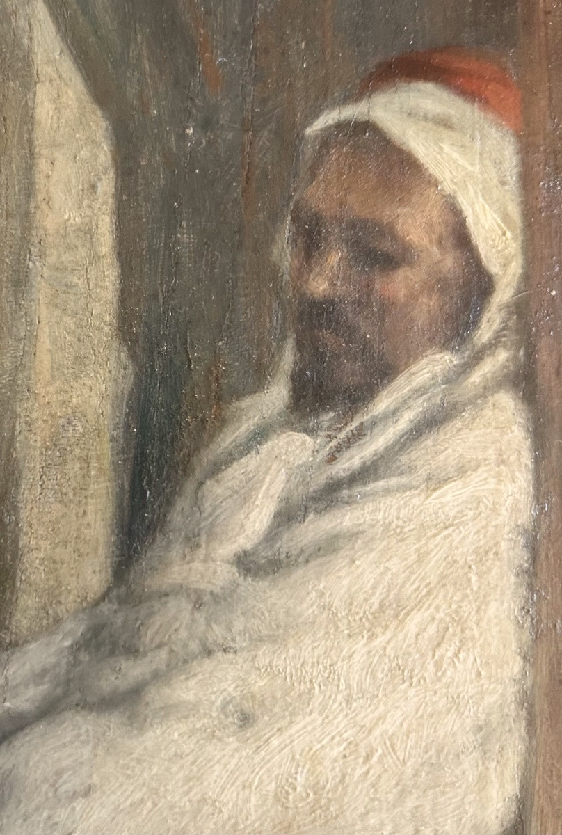 Orientalist Scene, Oil On Wood Signed Jariets 1912-photo-2