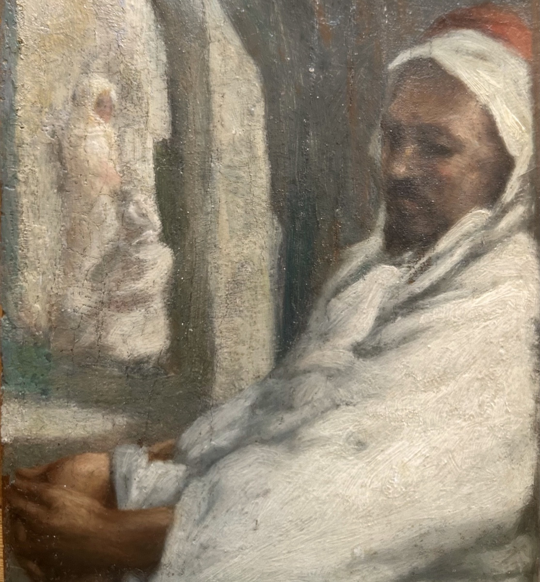 Orientalist Scene, Oil On Wood Signed Jariets 1912-photo-1