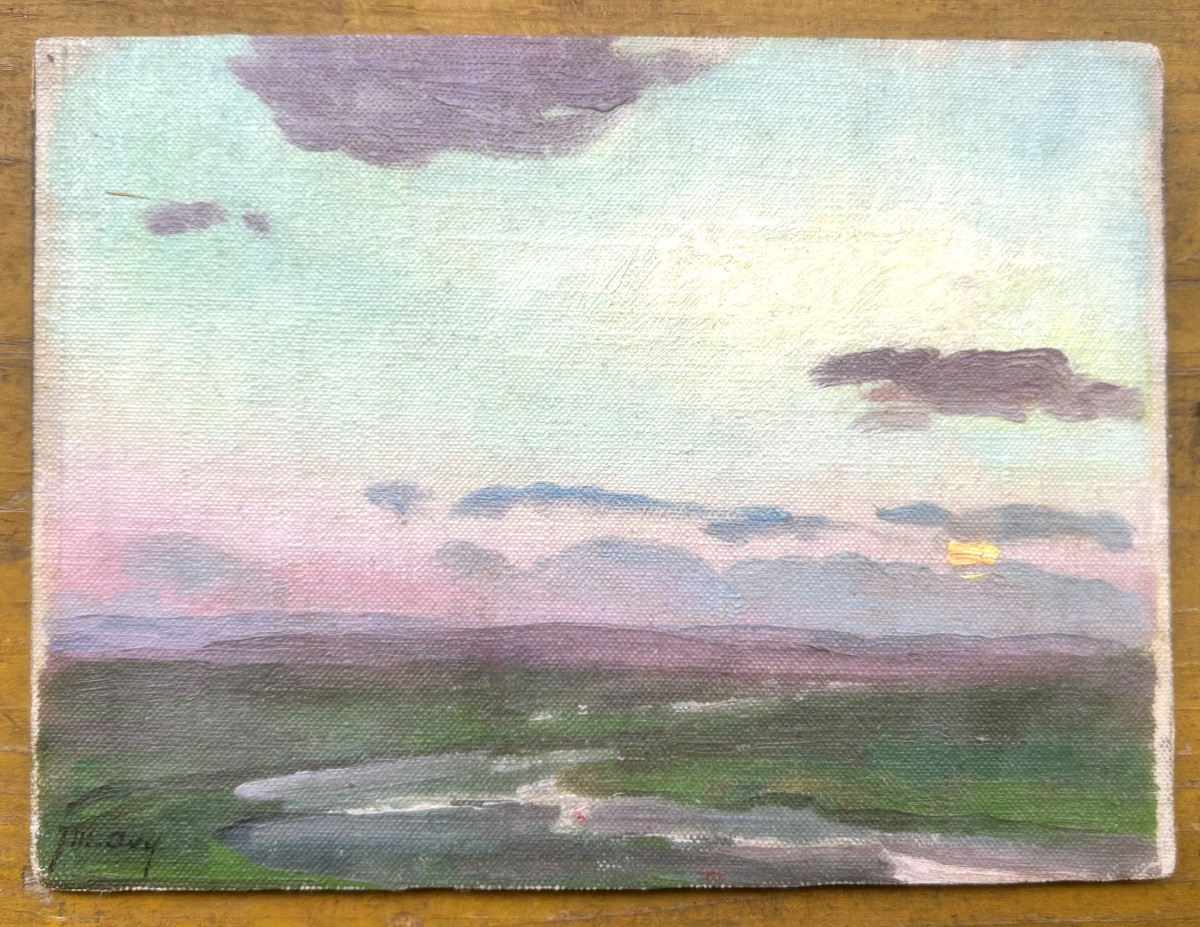 Joseph Marius AVY (1871-1939) Deux études du ciel et de paysage à  Autry-le-Châtel en 1934-photo-2