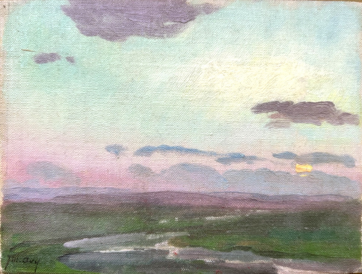 Joseph Marius AVY (1871-1939) Deux études du ciel et de paysage à  Autry-le-Châtel en 1934-photo-4