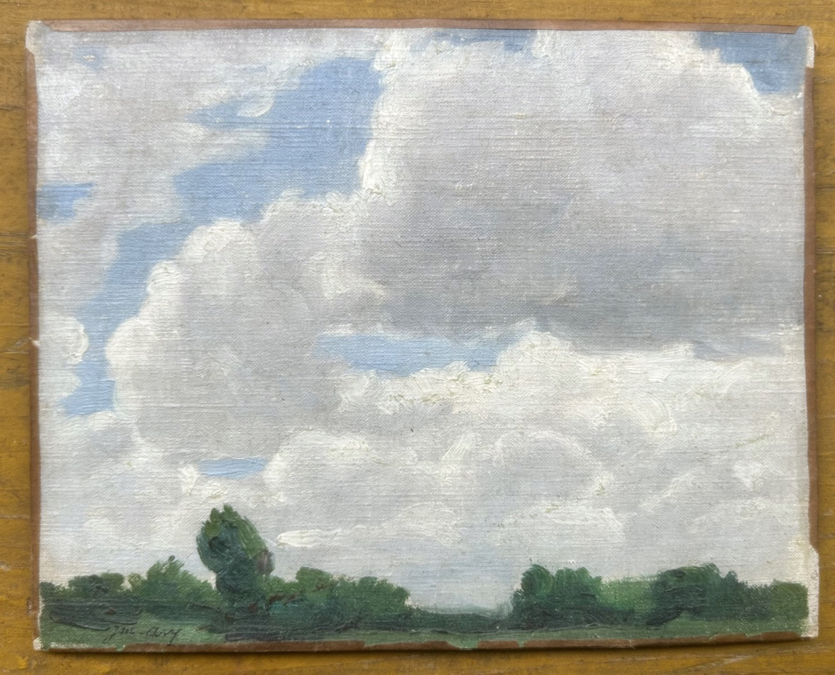 Joseph Marius AVY (1871-1939) Deux études du ciel et de paysage à  Autry-le-Châtel en 1934