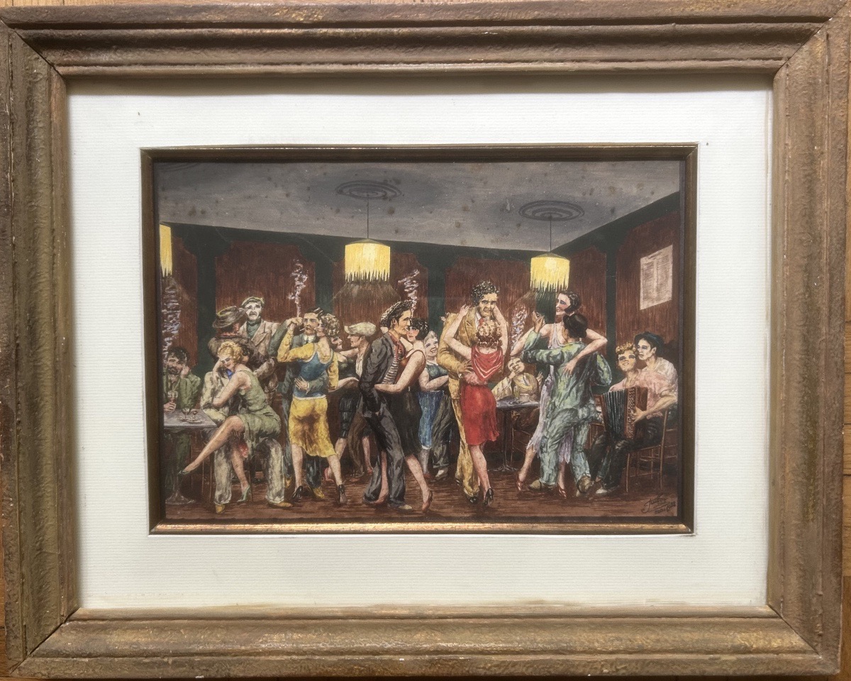 Jeannine Guillou (1909-1946) Soirée dansante, 1932, gouache sur papier -photo-2