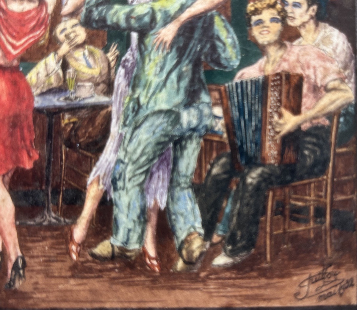 Jeannine Guillou (1909-1946) Soirée dansante, 1932, gouache sur papier -photo-1