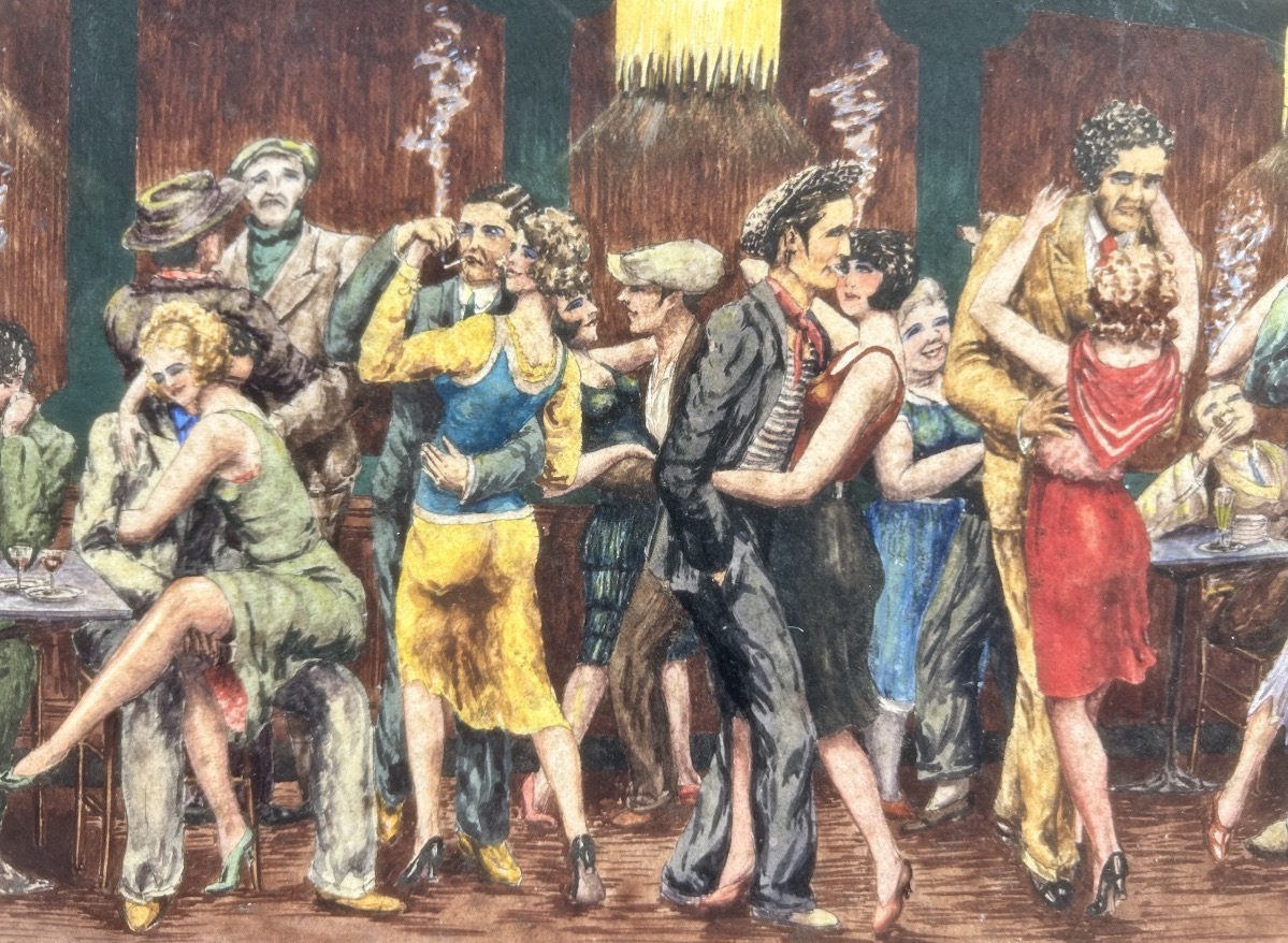Jeannine Guillou (1909-1946) Soirée dansante, 1932, gouache sur papier -photo-2