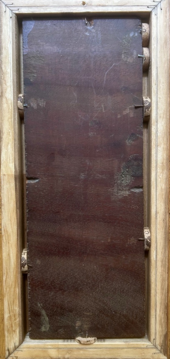 Vierge à l'enfant, huile sur bois XVII siècle-photo-4