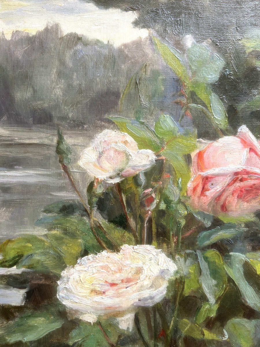 Madeleine Carpentier (1865-1949) Enghien-les-Bains 1897, Huile sur toile-photo-2