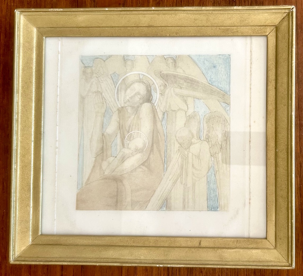 Symbolist Lithographie, Sacred Art, First Half Of The 20th Century