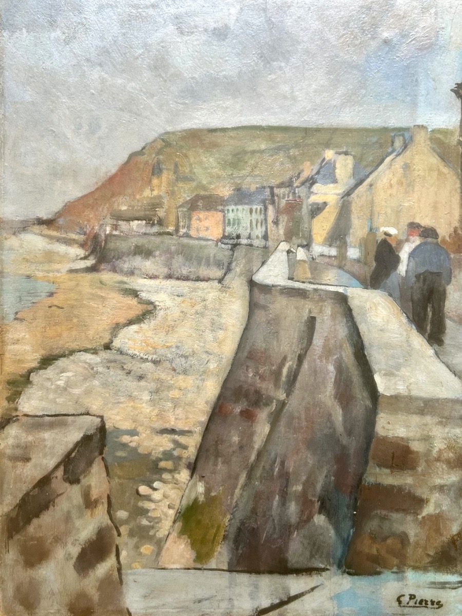 Gustave René Pierre (1875–1939) A Breton Seaside Scene, Early 20th Century-photo-4
