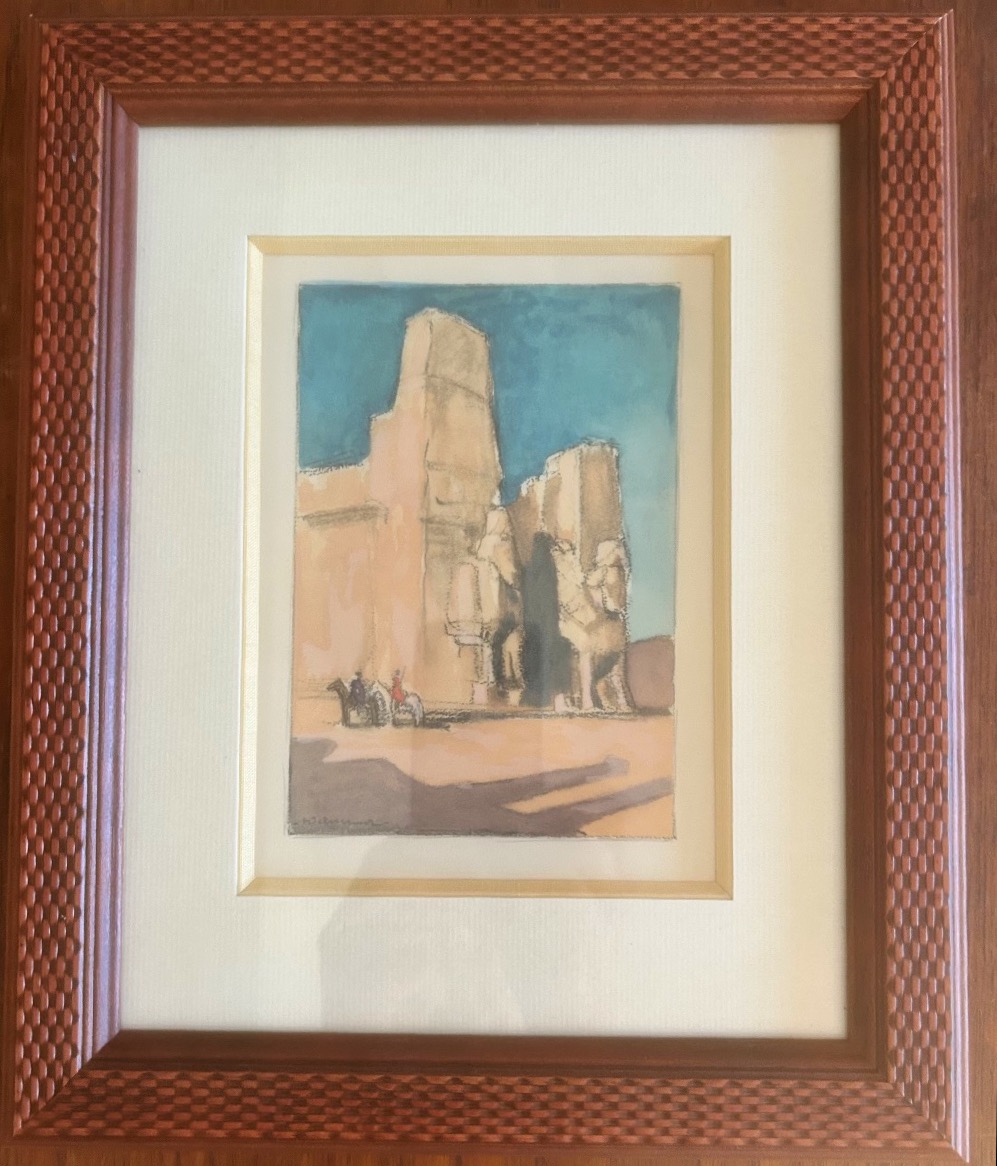 Henri Deluermoz (1876-1943) 2 aquarelles "La mort de Philae" par Pierre Loti , Egypte -photo-2