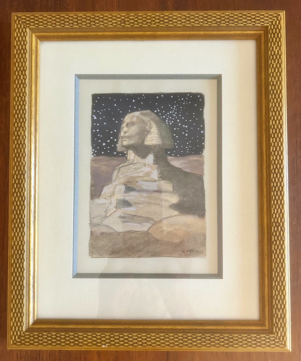 Henri Deluermoz (1876-1943) 2 aquarelles "La mort de Philae" par Pierre Loti , Egypte -photo-4