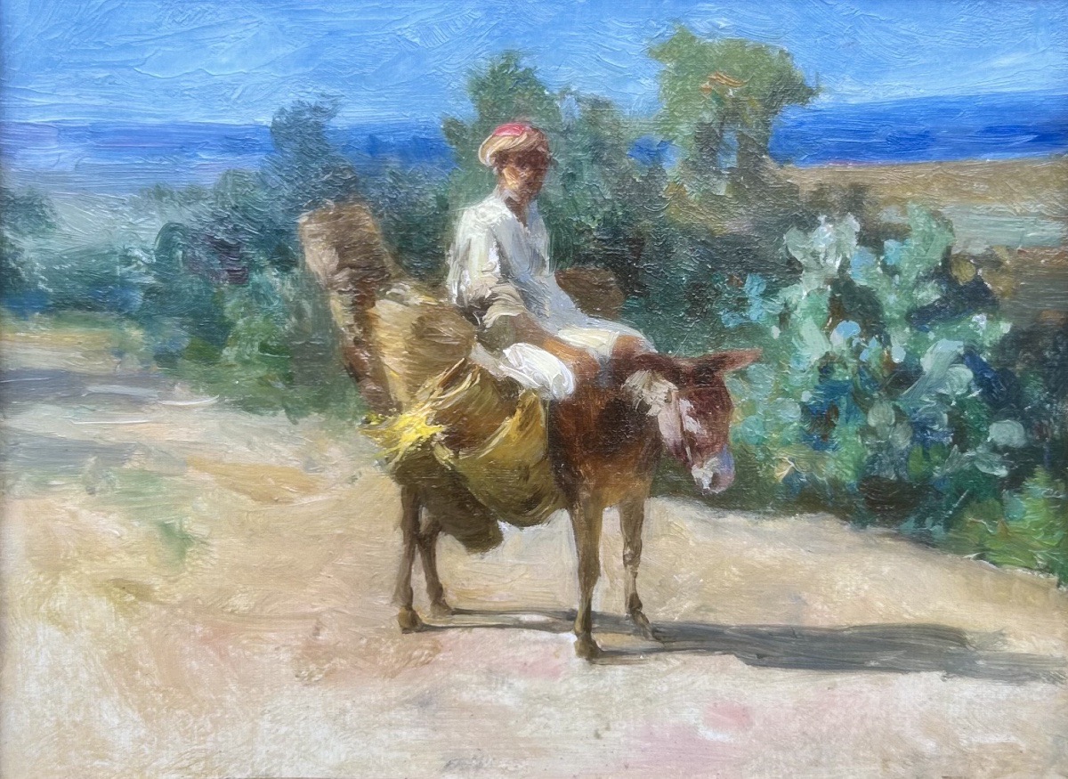 Gabriel Edouard THURNER (1840-1907) Oriental sur son âne, XIX siècle-photo-2