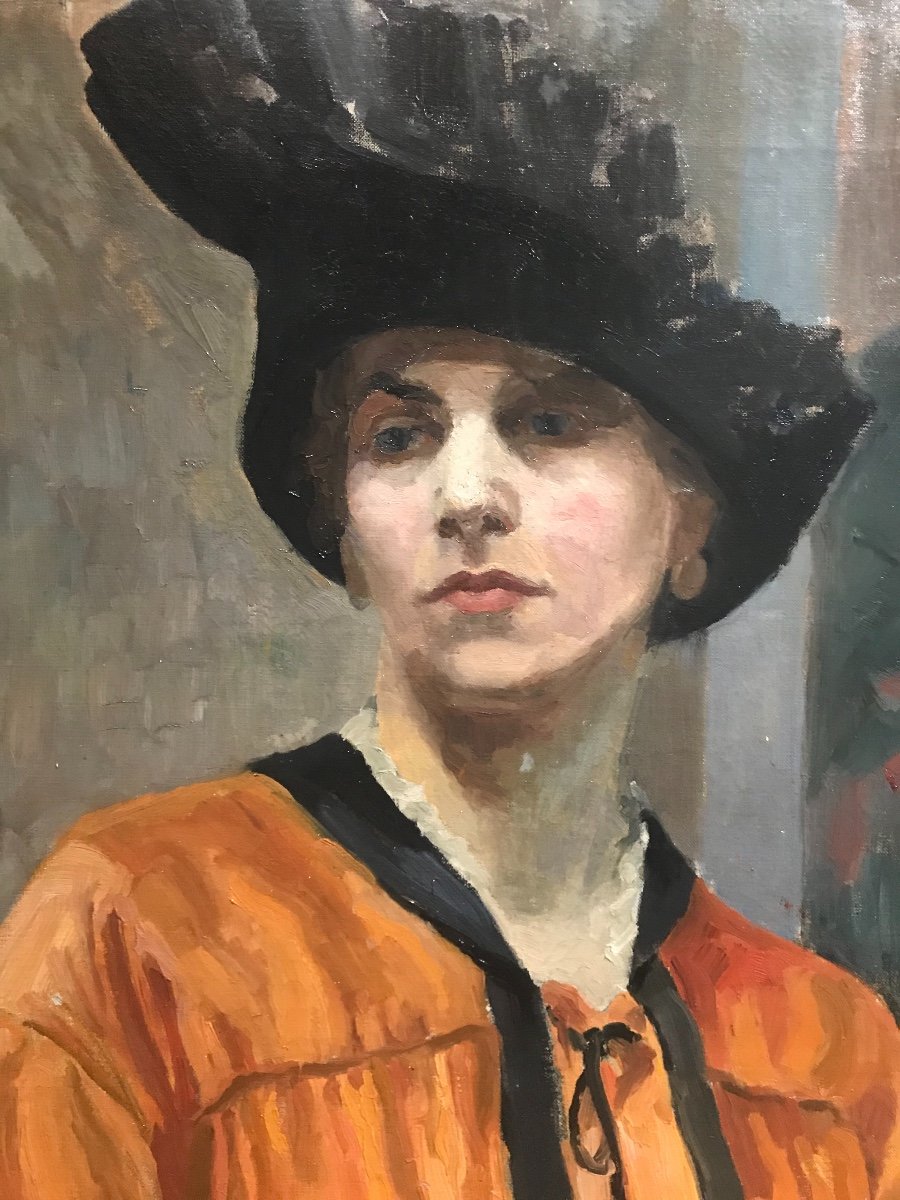 Femme élégante Au Chapeau  Fin XIX Ou Début XX Siècle Monogramme P.G-photo-2