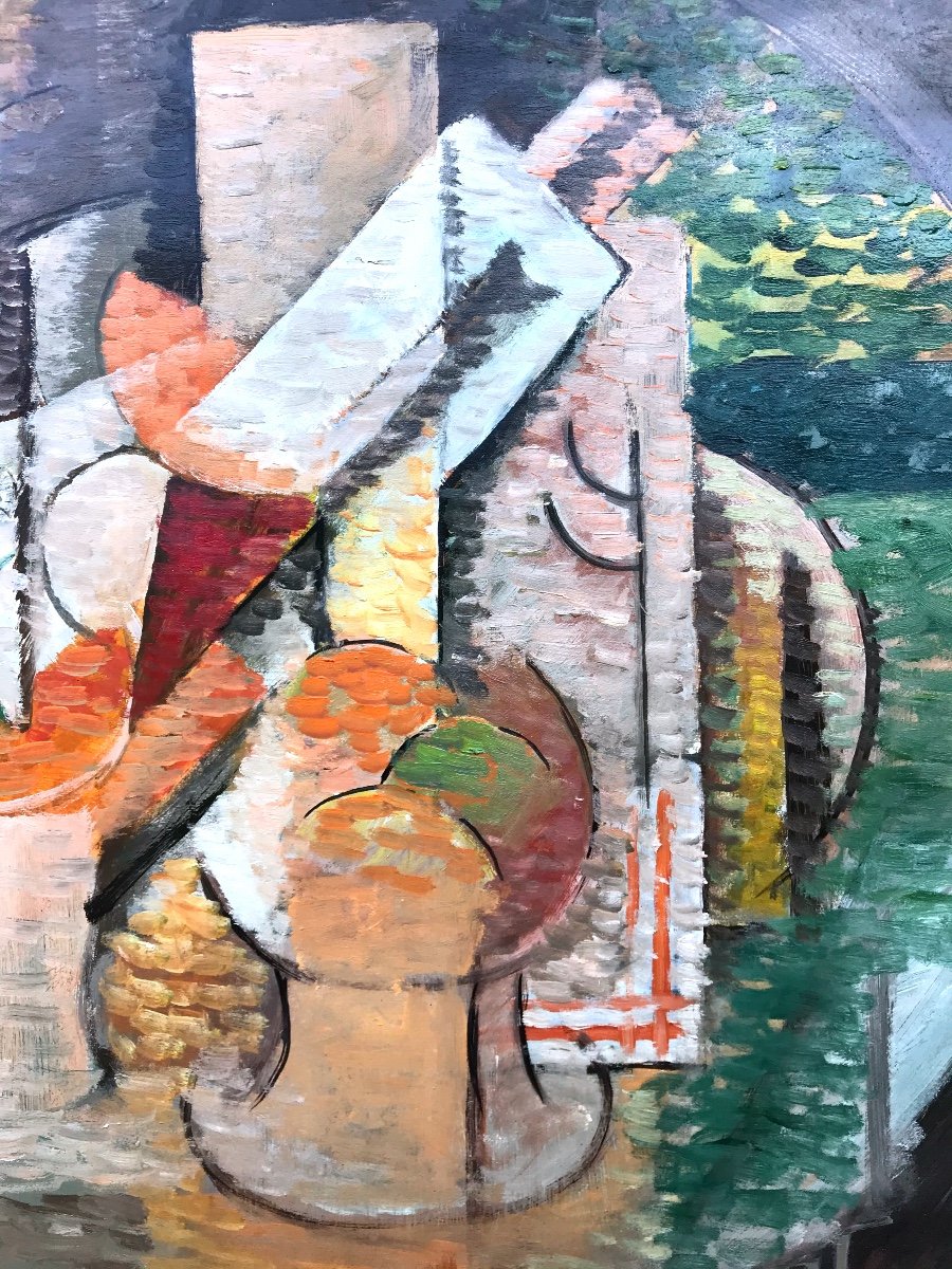 Elisabeth Ronget (1893-1972) Nature Morte Cubiste Année 1930-photo-2