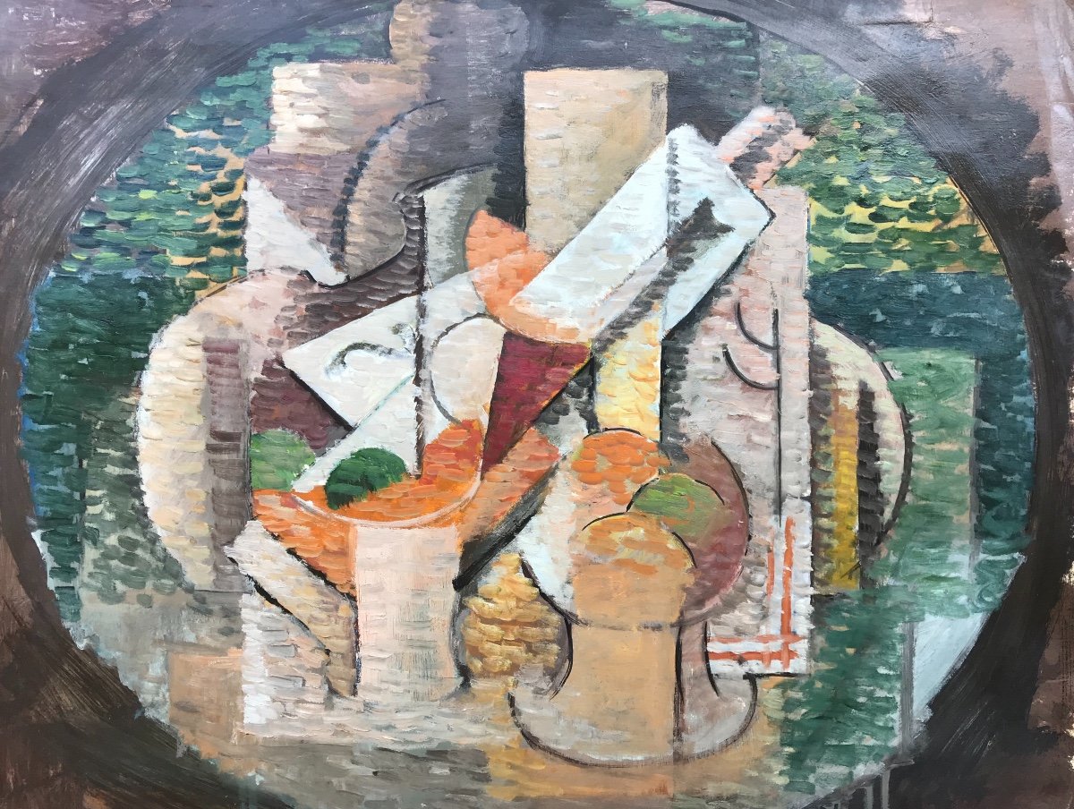 Elisabeth Ronget (1893-1972) Nature Morte Cubiste Année 1930-photo-4