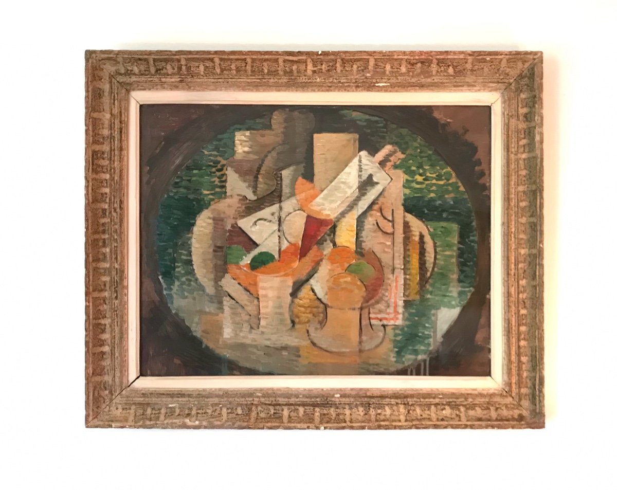 Elisabeth Ronget (1893-1972) Nature Morte Cubiste Année 1930-photo-1