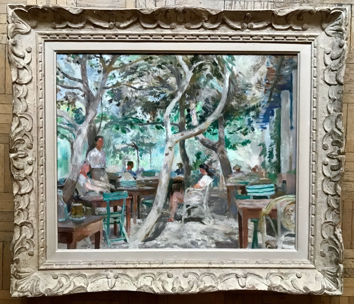 Armand Assus 1892-1977 Peintre Orientaliste, Scène De Café 1941, Musée d'Alger-photo-3