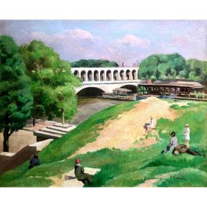 Eugène Corneau (1894-1976) Pont De Bercy Animé, Année 1930  peintre dans 13 musées