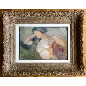 Lily Chapuis (xix-xx Century) Seated Nude Woman, Art Nouveau