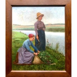 Philippe Parrot (1831-1894) Women Along The River 1887, Museum Painter
