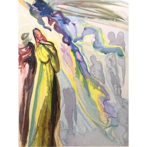 Salvadore Dali (1904-1989) Divine Comédie, Paradis, Gravure Sur Bois 1963
