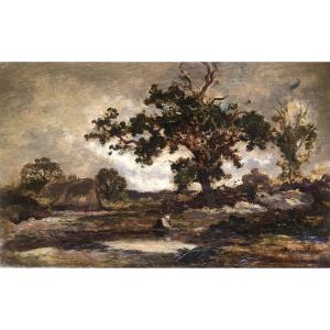 François Bournichon 1816-1896 Paysage nocturne 