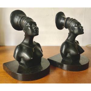  Mangbetu Bookends, The Black Cruise Citroën 1924-1925, Art Deco