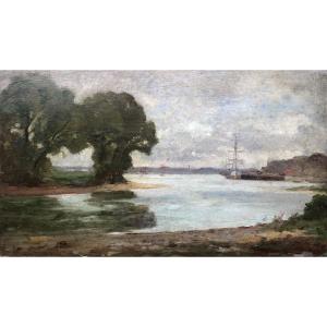 François Bournichon (1816-1896) Marine fin XIX siècle