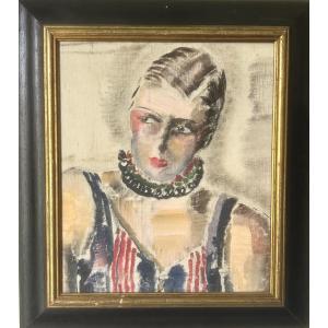 Maud Canet Or Canet-pillon (20th Century) Portrait Of A Young Woman, Art Deco