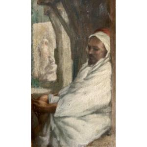Orientalist Scene, Oil On Wood Signed Jariets 1912
