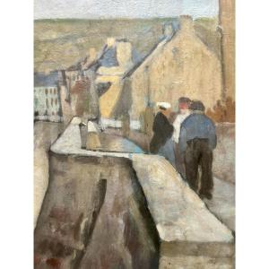 Gustave René Pierre (1875–1939) A Breton Seaside Scene, Early 20th Century