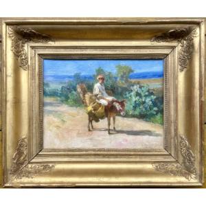 Gabriel Edouard Thurner (1840–1907), “oriental On A Donkey,” 19th Century