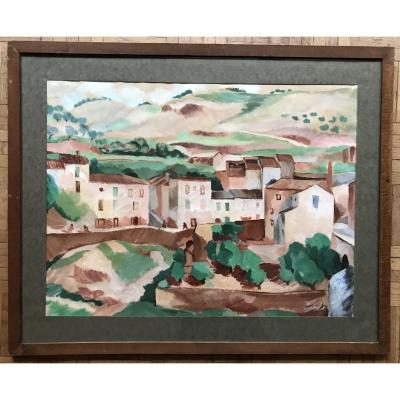 Alfred Figueras (1900-1980) Cubist Landscape 1919, Algiers ?, Friend Of Picasso