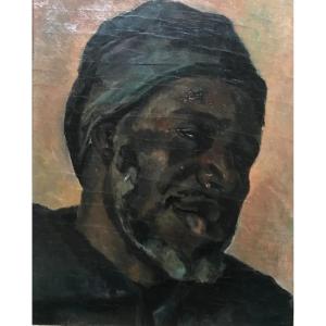 Yvonne HANRIOT-GIRAUD (1898-1960) Portrait d' homme, africaniste début XX siècle