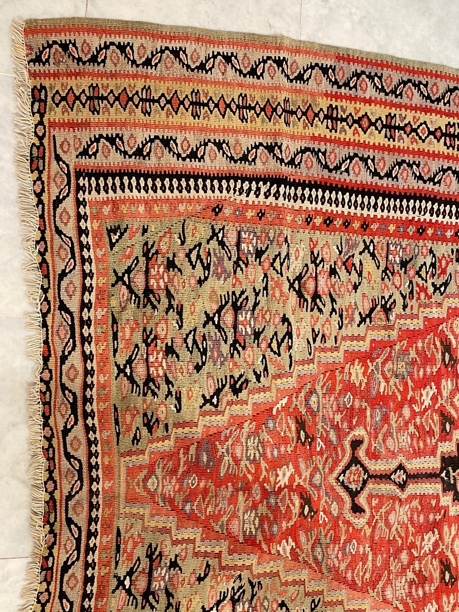 Kilim Senneh Iran Vers 1900 192cm X 127cm-photo-4