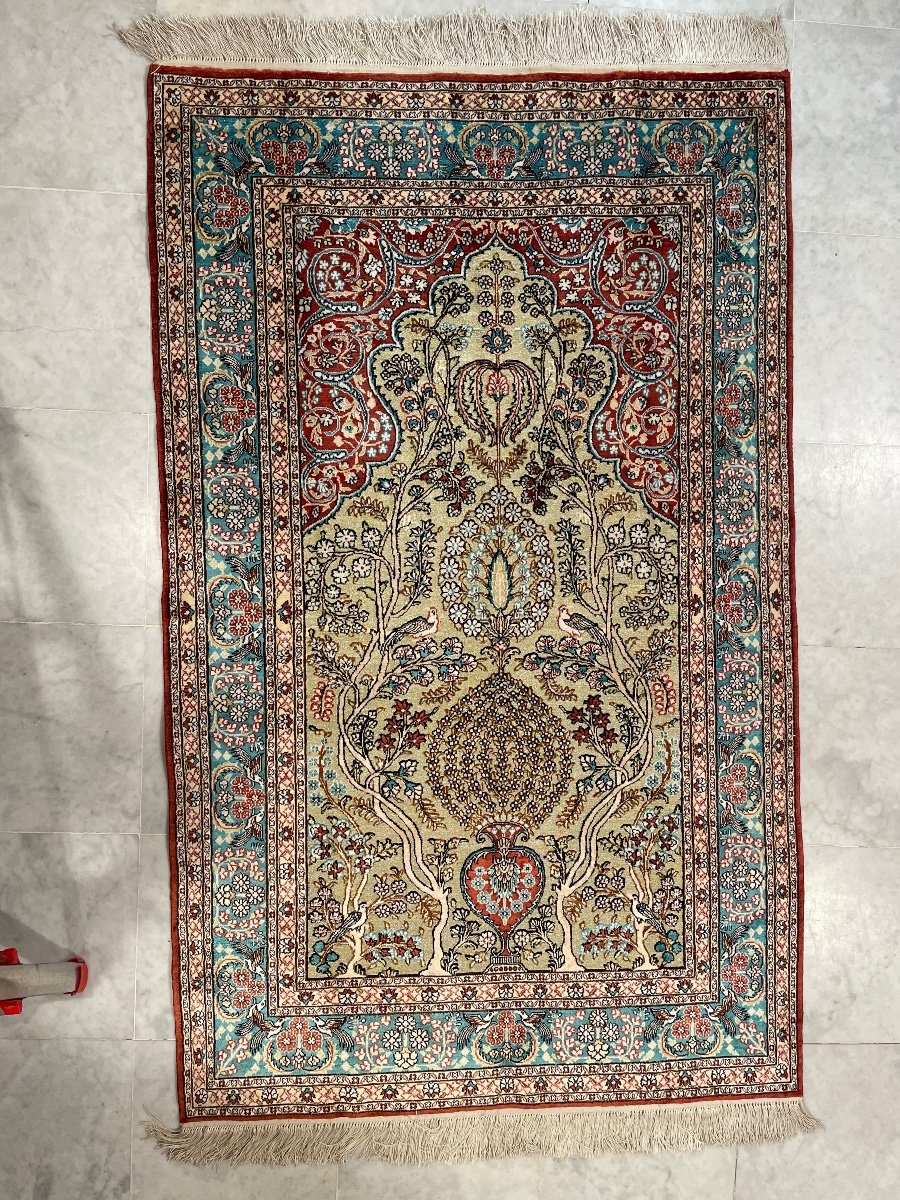 Tapis Turc  En Soie  153 Cm X 93cm-photo-2