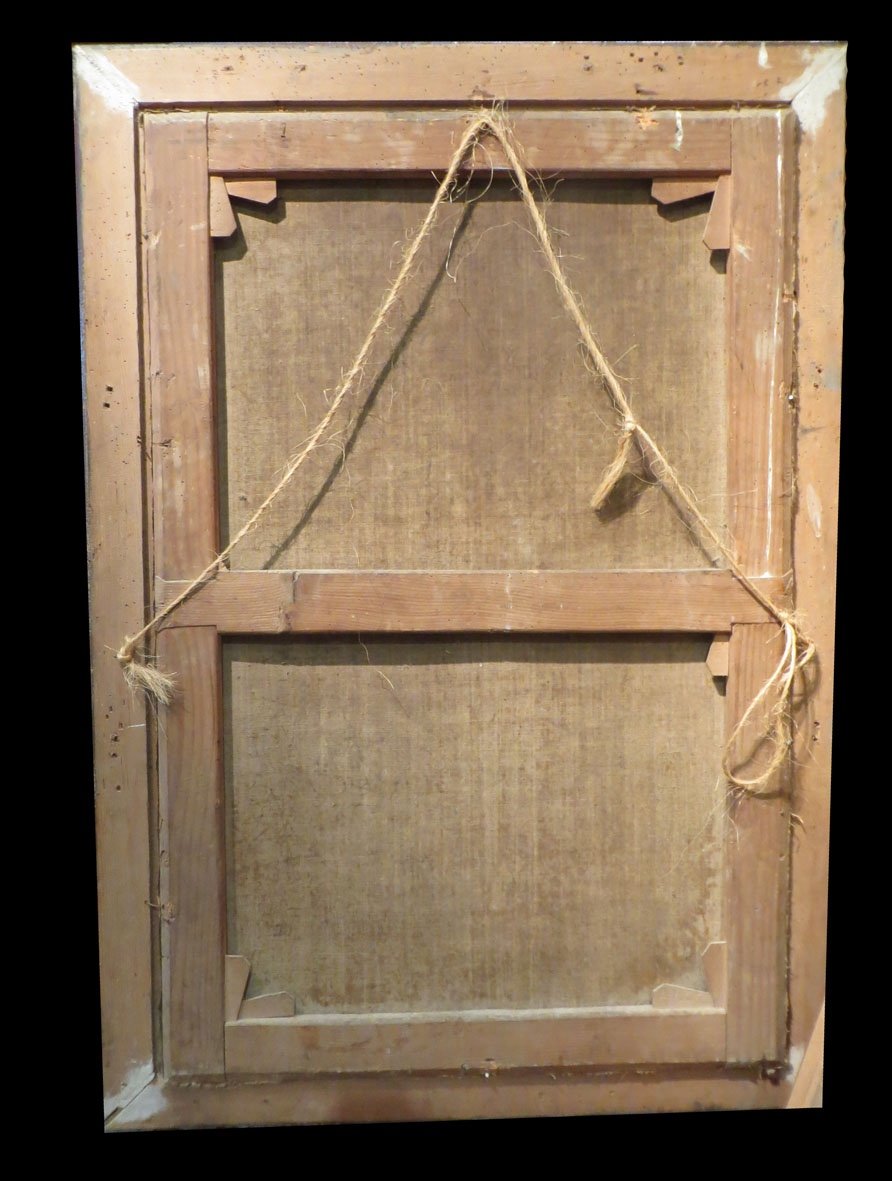 [bible Hst] Huile Sur Toile XIXème : Jésus Et La Samaritaine. 102 X 67 Cm.-photo-1