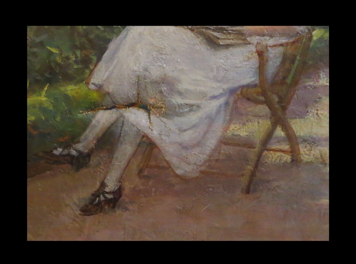 [post-impressionnisme] Delamarre De Monchaux - Grande Huile Sur Toile Signée. 112 X 83 Cm.-photo-1