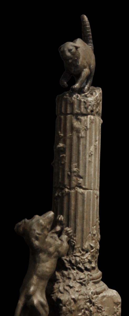Dans les ruines. Sculpture en régule. Ht : 43cm.-photo-2