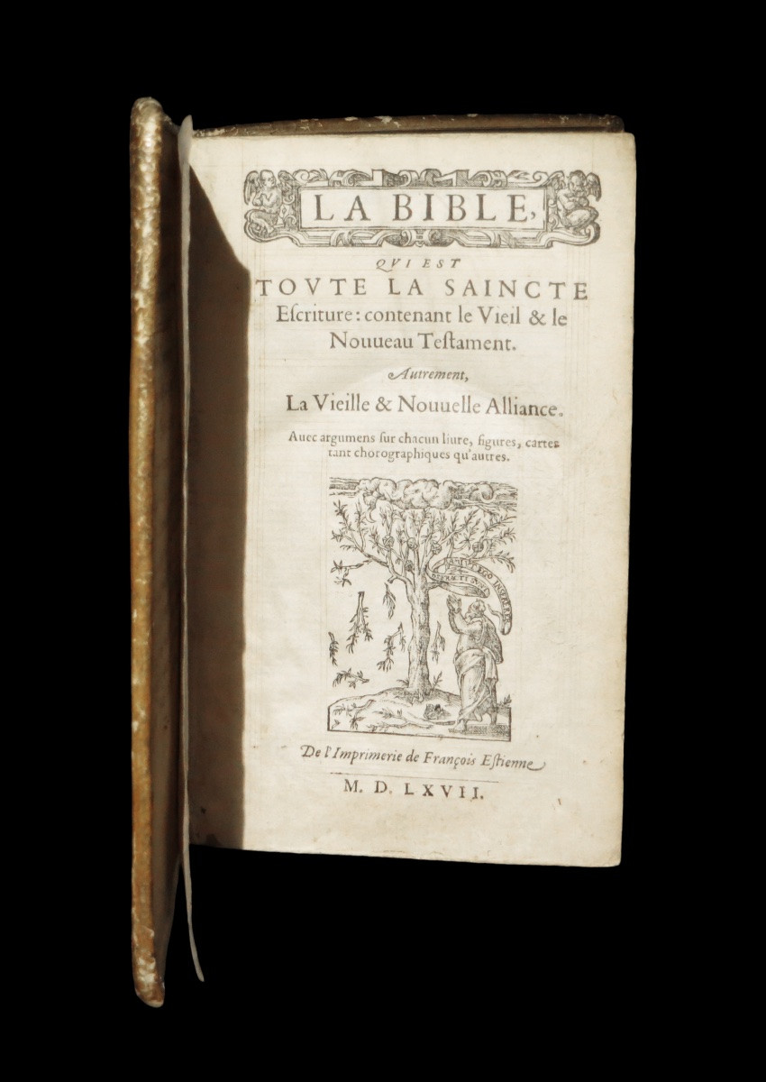 [Reliure] La Sainte Bible. Impression de 1567 par François ESTIENNE.-photo-2