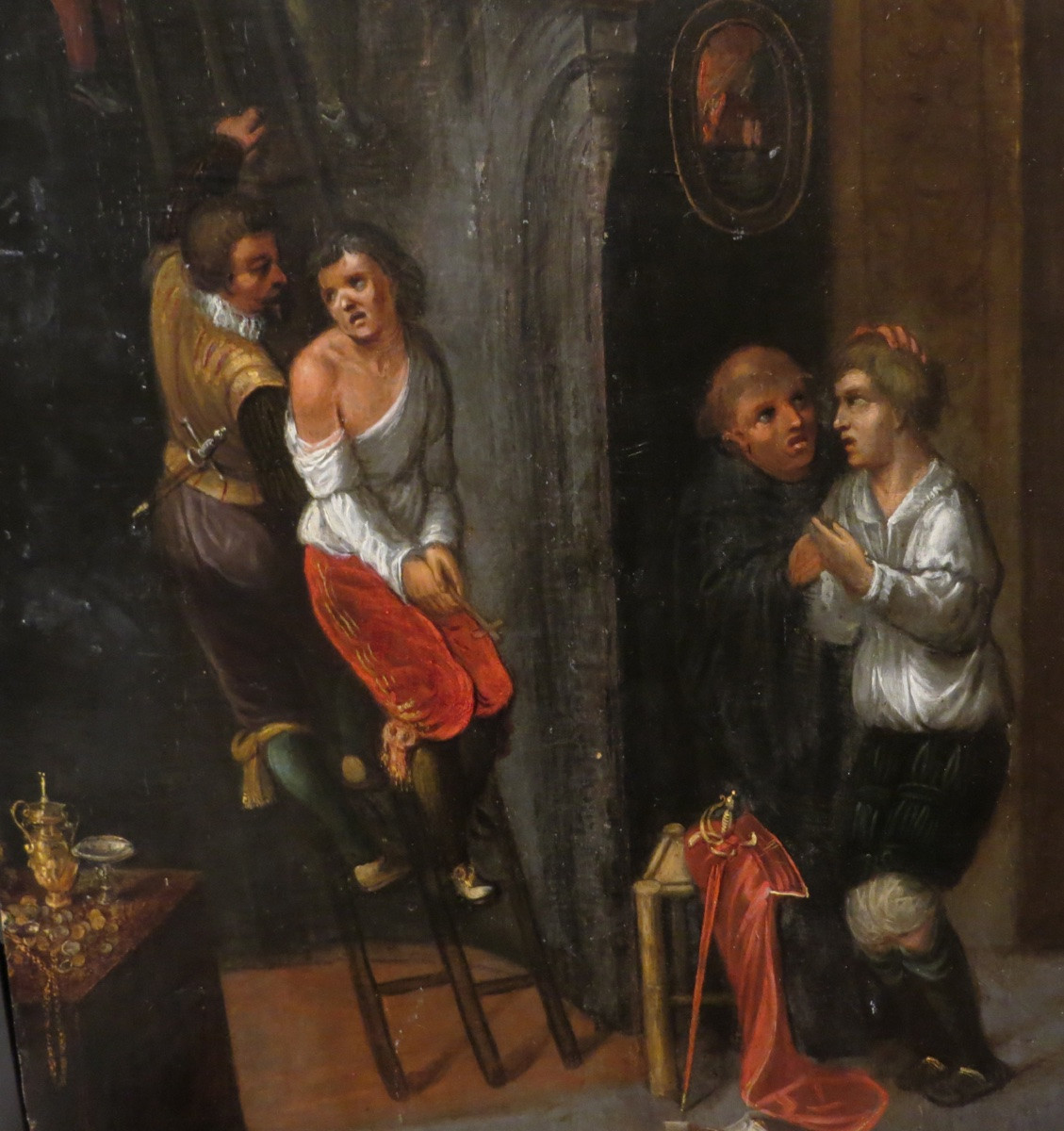[belgium Antwerp Antwerpen] Oil On Panel: Hanging Scene. Antwerp School, 17th Century.-photo-3